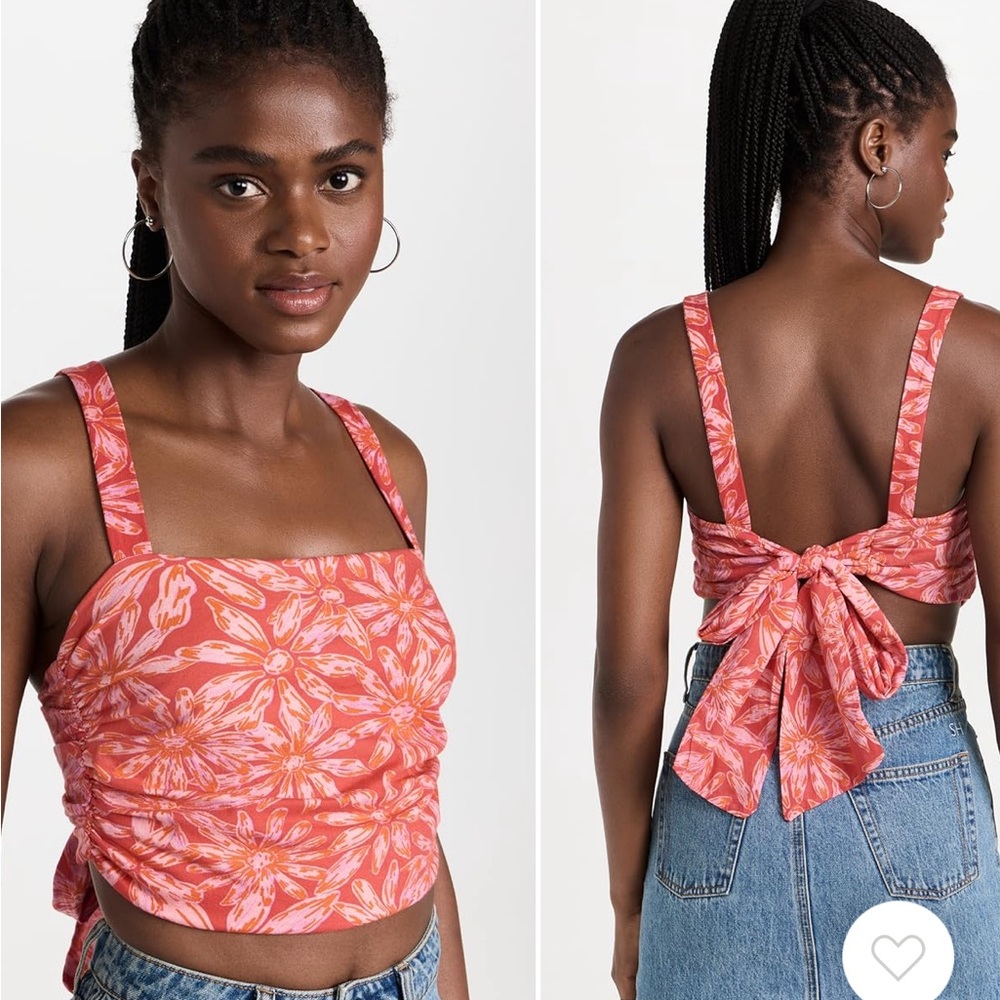 Free people Floral Pink Crop Top